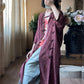 Women Vintage Floral Colorblock Button-up Long Shirt Dress