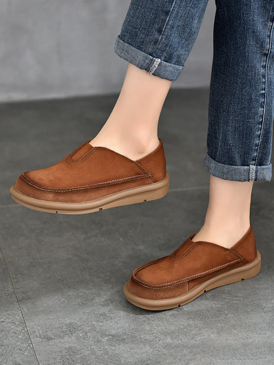 Women Spring Soft Leather Flat Shoes