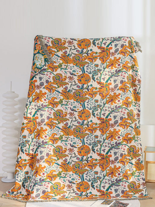 Cotton Queen Bedcover Flower Tassel Sofa Blanket