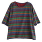 Women Casual Stripe Summer O-Neck Cotton Shirt