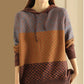 Stylish Hooded Vintage Jacquard Knitted Sweater