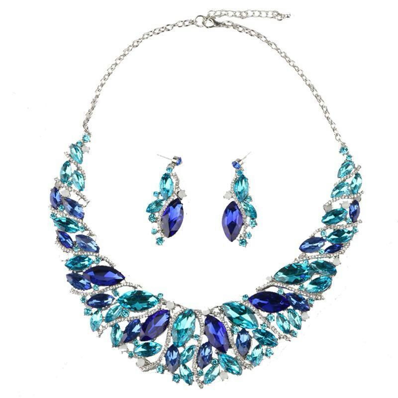 Crystal Necklace And Earrings Set