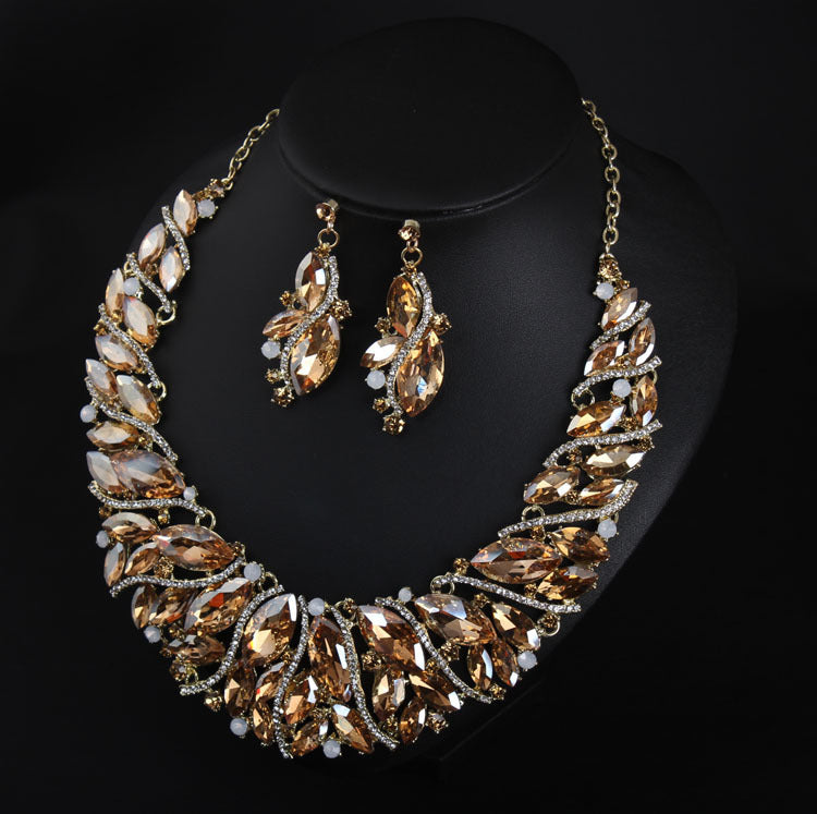 Crystal Necklace And Earrings Set