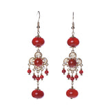 Ethnic Style Agate Retro Long Tassel Temperament Earrings