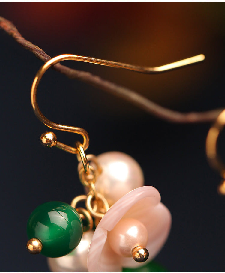 Boucles d'oreilles polyvalentes vintage, boucles d'oreilles à tige en cristal et perles