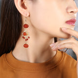 Ethnic Style Agate Retro Long Tassel Temperament Earrings