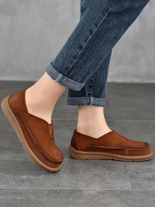 Women Spring Soft Leather Flat Shoes