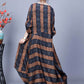Women Artsy Stripe Irregular Spliced Maxi Dress