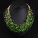 Fully Handmade Crystal Glass Multi-Layer Heavy Industry Necklace