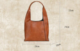 All-Match Top Layer Cowhide Detachable Design Bucket Bag