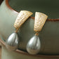 Geometric Simple Bead Pearl Earrings