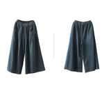 Vintage Baggy Slim Button-Knead Wash Denim Wide-Leg Pants