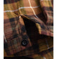 Chemise à revers en coton et lin à carreaux teints en fil, automne et hiver