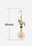 Vintage Imitation Hetian Jade Ping An Buckle Earrings