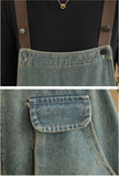 Literary Retro Large Size Loose Casual Denim Overalls