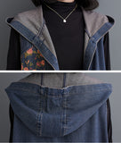 Retro Large Size Casual Loose Mid-Length Denim Jacket
