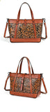 Vintage Top Layer Cowhide Vegetable Tanned Leather Hand Carved Bag
