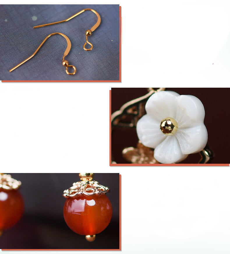 Simple Antique Earrings Shell Flower Earrings