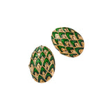 Niche High-End Green Oval Earrings