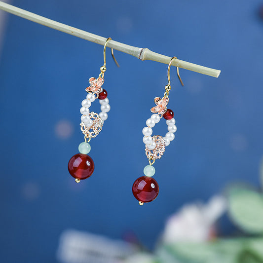 Ethnic Style Simple And Elegant Pearl Earrings