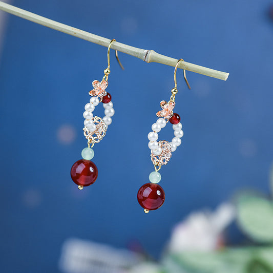 Boucles d'oreilles en perles simples et élégantes de style ethnique