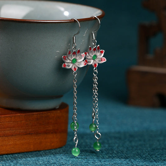 Boucles d'oreilles à pampilles en verre frais de conception de niche