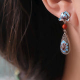 Vintage Ethnic Enamel Earrings