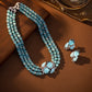 Vintage Blue Opal Light Luxury Multilayer Necklace