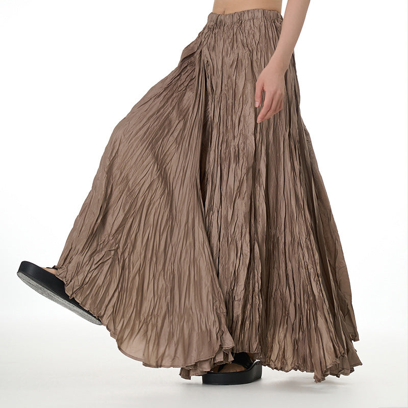 Plus-Size Loose Senior Style Pleated Skirt