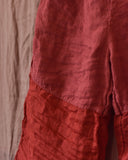 Vintage Artistic Linen Patch Loose Wide-Leg Pants