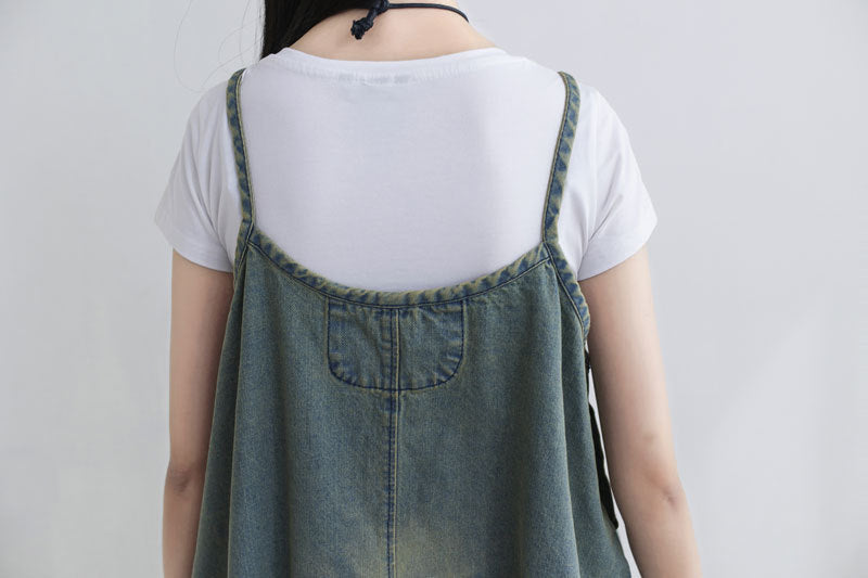 Plus Size Loose Personality Denim Two-Wear Overalls