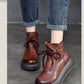 Retro Style Lace-Up Handmade Soft Leather All-Match Boots