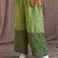 Pantalon large ample à patch en lin artistique vintage
