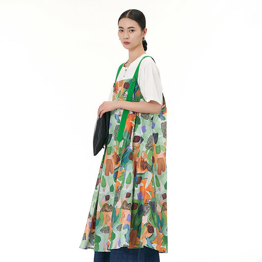 Plus Size Temperament Loose Slim Dress Printed Suspender Dress