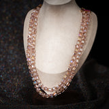 High-End Double-Layer Square Crystal Bead Vintage Necklace