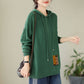 New Cotton Knit Patch Hoodie Sleeve Sweater