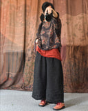 Literary Retro Straight-Leg Pants Comfortable Elastic Waist Casual Pants