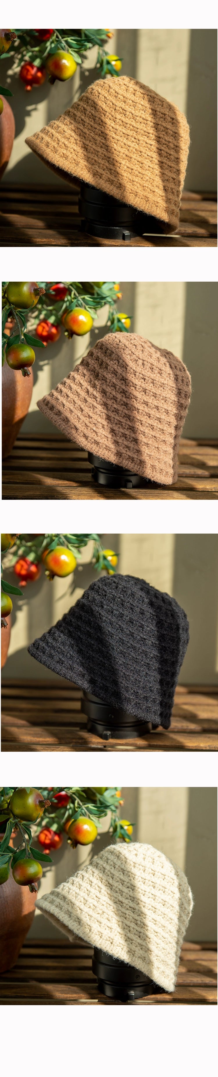 Chapeau tricoté à la mode de couleur unie chaude d'automne et d'hiver