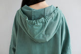 Literary Stitching Hooded Plus Size Slimming Dress