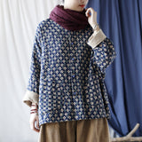 Artistic Retro Round Neck Loose Bat Sleeve Button Jacket