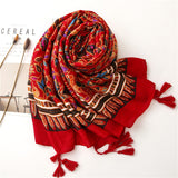 Artistic Print National Style Four Seasons Scarf