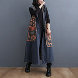 Retro Large Size Casual Loose Mid-Length Denim Jacket