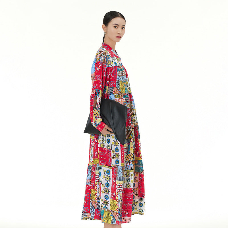 Robe polyvalente en patchwork imprimé à la mode