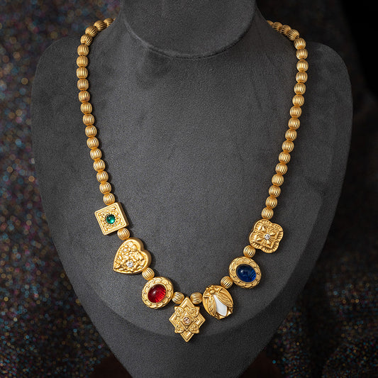 Collier Vintage avec pendentif d'amour européen et américain, collier de clavicule