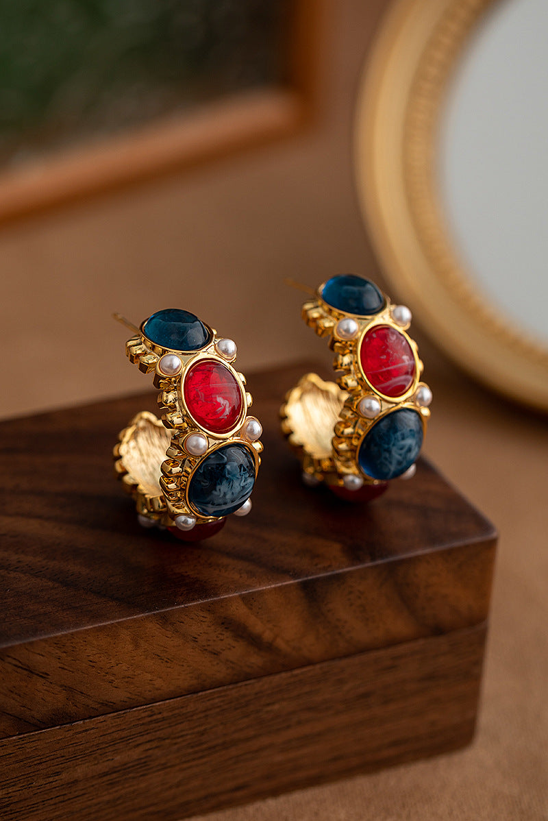 Niche High-Grade Personality Retro Palace Style Earrings