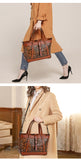 Vintage Top Layer Cowhide Vegetable Tanned Leather Hand Carved Bag