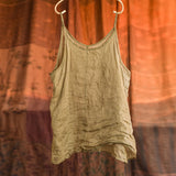 Ramie Camisole Literary Retro Loose Plus Size Top