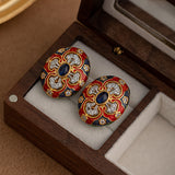 Retro Personalized Oval Court Style High-End Stud Earrings