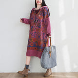Literary Stitching Hooded Plus Size Slimming Dress