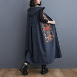 Retro Large Size Casual Loose Mid-Length Denim Jacket